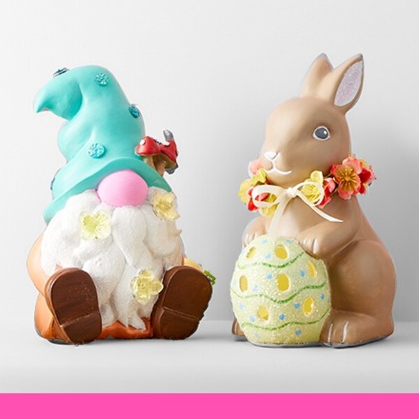 gnome and rabbit ceramic paintable crafts